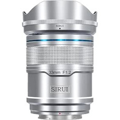 SIRUI Sniper 33 mm automātiskā fokusa objektīvs, F1.2 platleņķa APS-C kameras objektīvs A5 A6 A7 FX A9 ZV-E sērijai (E-Mount, sudraba krāsā)