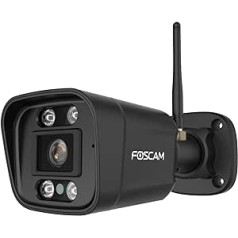 Foscam IP kamera V5P 5MP ar divvirzienu audio, nakts gaismu un sirēnu, melna