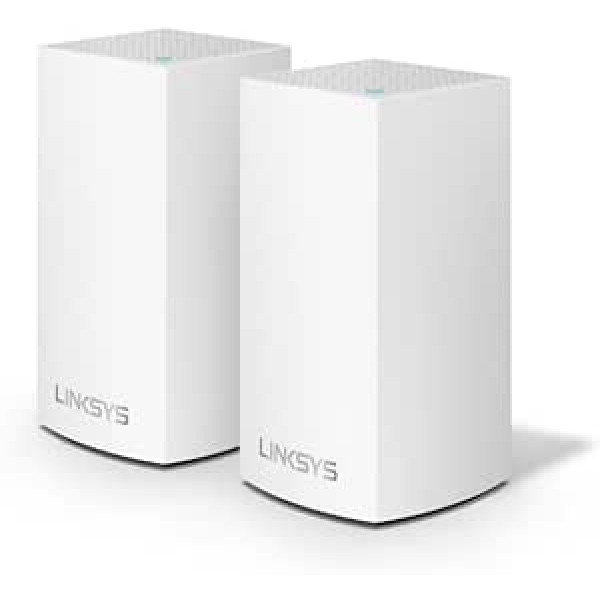 Linksys VLP0102 Velop Mesh-WLAN-System (AC1200 WLAN-Router/Extender für ein nahtloses WLAN von bis zu 260 m² ab, Kinderschutz, 2er-Pack, Weiß)