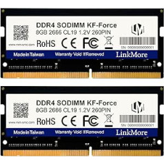 LinkMore 16 GB komplekts (2 x 8 GB) DDR4 2666MH, SODIMM (PC4-21300) CL19 1,2 V klēpjdatora atmiņas modulis