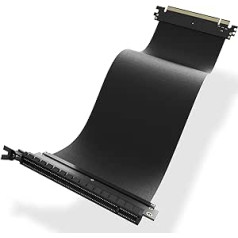 AsiaHorse PCIE 3.0 X16 GPU stovo kabelis, itin lankstus PCIE 3.0 stovo kabelis su dideliu greičiu, grafikos plokštės stovo kabelis, 180° PCIE 3.0 plėtinys, 20 cm, juodas