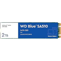 WD Blue SA510 SATA SSD 2TB M.2 2280 (lasīšanas ātrums līdz 560 MB/s, rakstīšanas ātrums līdz 520 MB/s, jauninājums personālajam datoram/klēpjdatoram, 3 mēnešu izmēģinājuma versija no Dropbox Professional, Western Digital SSD informācijas