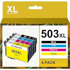 Coloran 503XL Multipack Epson printeru kasetnēm 503 XL 503XL MultiPack Epson Expression Home XP-5200 XP-5205, WorkForce WF-2960DWF, WorkForce WF-2965DWF printeriem (melns, ciāna, dzeltens