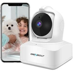 GENBOLT 2K Indoor Security Camera, 3MP WiFi IP Security Camera, Home Surveillance System with Humanoid Detection, Nanny Dog Pet Cam, Autocruise, 4x Digital Zoom, Audio Alarm (2021)