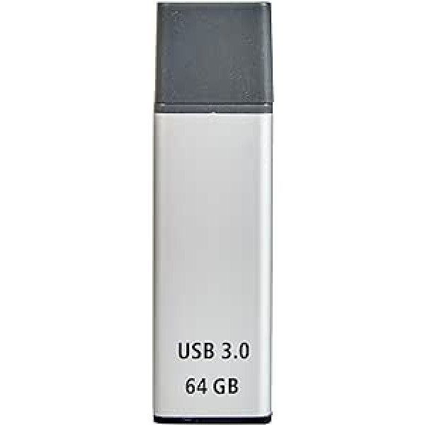 Hama 64 GB USB 3.0 Data Stick (70 MB/s datu pārsūtīšana, USB atmiņas karte ar cilpu pievienošanai atslēgu piekariņam, Memory Stick ar bloķēšanas vāciņu, piemērota operētājsistēmai Windows/MacBook) Sudraba krāsa