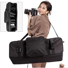 BOLLUMA Durable Photo Studio Lighting Carry Case Portable Lightweight for Camera Video Light Photography Studio Lighting, black, Simple style