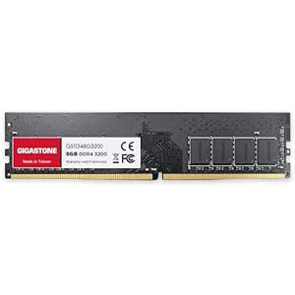 [DDR4 RAM] Gigastone Desktop RAM 8GB DDR4 RAM 8GB DDR4-3200MHz PC4-25600 CL22 1.2V UDIMM 288 Pin/Pin Unbuffered Non-ECC Computer Memory RAM (PC Desktop Only)