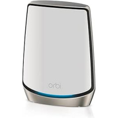 NETGEAR Satellite Orbi trīsjoslu WiFi 6 (RBS860) — saderīgs ar jūsu Orbi WiFi 6 bāzi, pievienojiet līdz 230 kvadrātpēdas, lai Wi-Fi ātrums būtu līdz 6 Gbps | WiFi 11AX Mesh AX6000