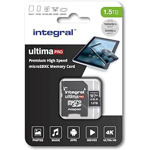 Integral 1TB Micro SD Card 4K Video Premium High Speed Memory Card SDXC up to 100MB/s Read Speed and 50MB/s Write Speed V30 C10 U3 UHS-I A1