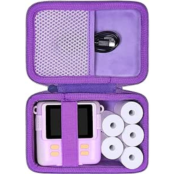 Aenllosi Hard Storage Case for Nuotun/Greenkinder/Chrerna/Yorkoo Children's Instant Print Camera, Children's Camera Photo Paper & Colour Pen Organiser, purple