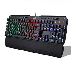 Redragon K555 INDRAH RGB LED Illuminated Mechanical Keyboard, Multimedia, Macro and Profile Keys, Mechanical Gaming Keyboard (QWERTY Layout)