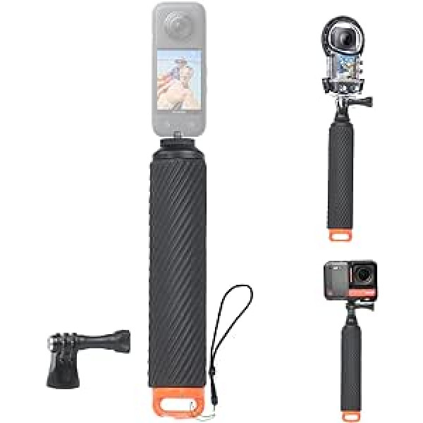 Fotoleey peldošais rokturis, ūdensizturīgs rokas rokturis, monopods niršanas nūja Insta360 X3, X2, ONE RS, GoPro Hero 12, 11, Hero 10, Hero 9