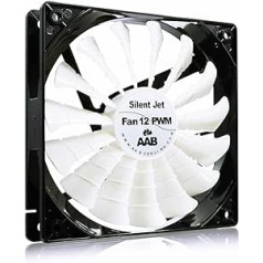 AABCOOLING Silent Jet Fan 12 PWM - Leise und Efizient 120mm Gehäuselüfter mit 4 Anti-Vibration-Pads - CPU Lüfter, Cooling Fan, PC Lüfter 120mm, Kühler 8,9-20,9 dB(A), 170 m3/h