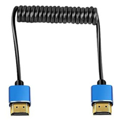 HDMI–HDMI tinuma kabelis HDMI vīrišķais–vīrišķais īpaši plāns HDMI pagarinātāja kabelis Atbalsts 3D/4K Ultra HD TV saderīga kamera Videokamera klēpjdatora projektora monitors (izstiepts līdz 6,6 pēdām)