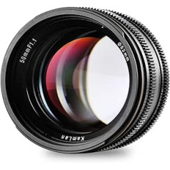 Kamlan 50 mm F1.1 APS-C lielas apertūras manuālais objektīvs ar fiksētu fokusu — standarta primārais objektīvs