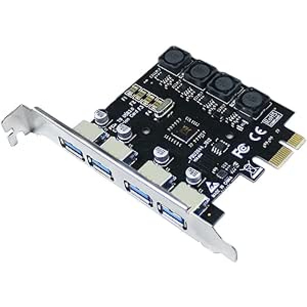 IDEAPRO PCI-E auf USB 3.0 4-Port , PCIe zu USB 3.0 Atjaunināšanas karte darbvirsmai Windows XP/Vista/7/8/10