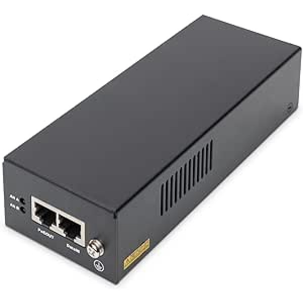 DIGITUS Gigabit Ethernet PoE++ inžektors, 802.3bt barošanas tapas: 4/5(+),7/8(-) un 3/6(+), 1/2(-), 85W