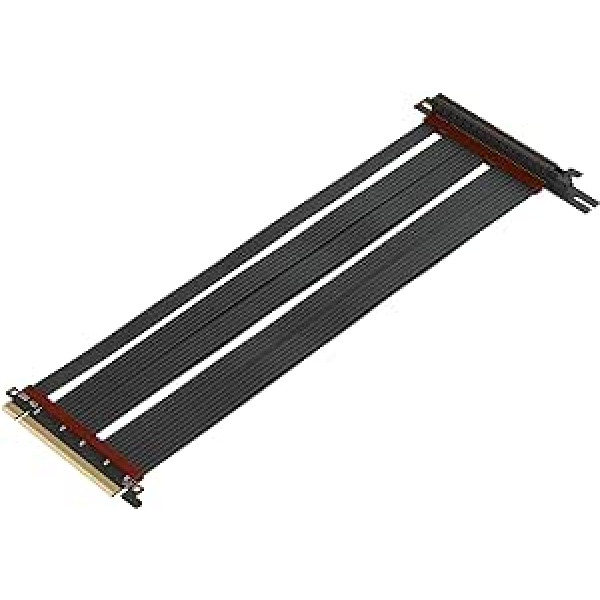 LINKUP — Extreme4+ PCIe 4.0 X16 stāvvada kabelis (RTX4090, RX6950XT, x570, Z690 pārbaudīts), Twinax, ekranēts, ātrs, vertikāla montāža, spēļu PCI Express Gen4, kreisā leņķa savienotājs (40 cm)