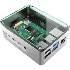 anidees aliuminio Pi dėklas, skirtas Raspberry Pi 4 Model B – sidabras (AI-PI4-SG)