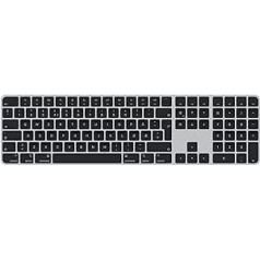 Apple Magic Keyboard mit Touch ID und Ziffernblock: Bluetooth, wiederaufladbar. Kompatibel mit Mac Computern Chip; Norwegisch, Schwarze Tasten