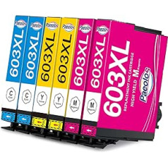 Paeolos 603XL kasetnes, kas saderīgas ar Epson 603 XL printeru kasetnēm, kas paredzētas Epson XP-3105 XP-4100 WF-2840 WF-2810 XP-3155 WF-2850 WF-2830 XP-3100 XP-2830 XP-3100 XP-20 XP2-31-2105. 2855 0, ciāna zila