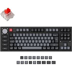 Keychron Q3 Pro SE pielāgota mehāniskā Bluetooth tastatūra, QMK/VIA programmējams TKL, vācu DE ISO izkārtojums ar karsti maināmu Keychron K Pro sarkano slēdzi