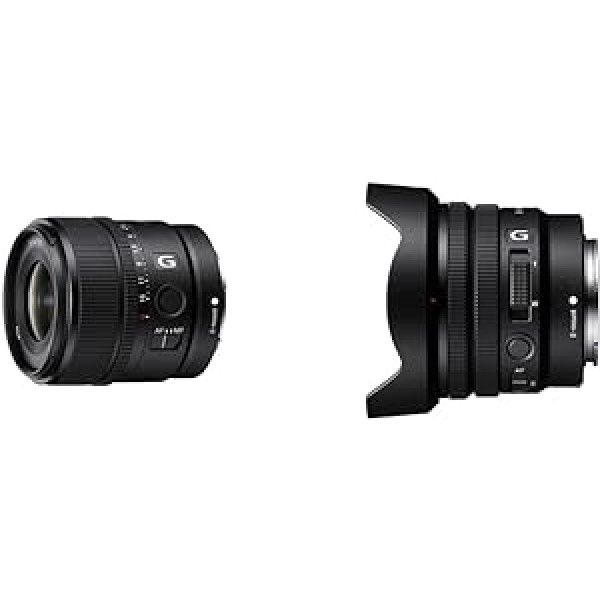 Sony E 15mm F1.4G | APS-C platleņķa fiksētais objektīvs (SEL15F14G) un E PZ 10-20mm F4G | APS-C objektīvs ar jaudīgu tālummaiņu (SELP1020G) - melns