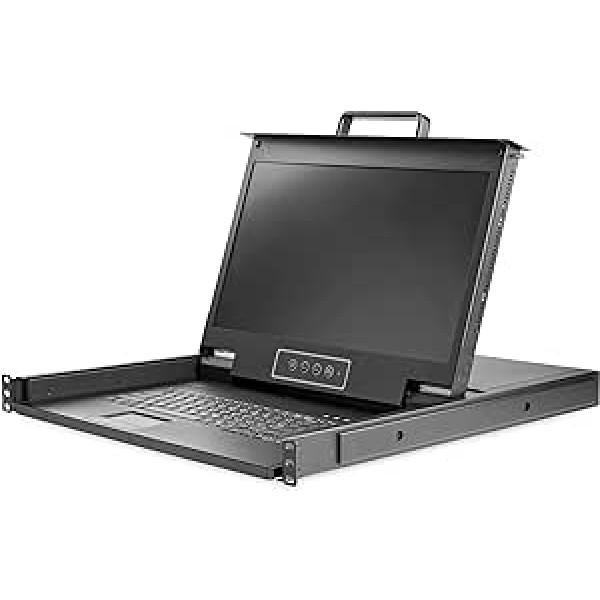 StarTech.com Rack KVM Console HD 1080p - US Keyboard (QWERTY), One Port VGA KVM with 17 Inch LCD Monitor - 1U LCD KVM Console Drawer with Cables - USB Support - 50,000 MTBF (RKCONS17HD)