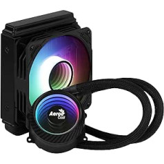 Aerocool MIRAGEL120 šķidruma dzesēšanas centrālais procesors ARGB ventilators 12 cm TDP 200 W melns