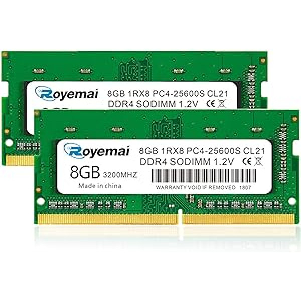 DUOMEIQI 16GB Kit (2 x 8GB) DDR4 PC4-25600S 3200MHz 260 PIN SODIMM 1.2V CL21 1Rx8 Laptop RAM Memory Module