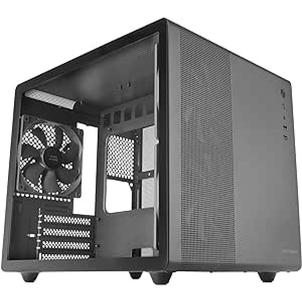 Mars Gaming MC-MPro Professional kompaktais mikro-ATX korpuss, melns, pilns sānu logs, rūdīts stikls, 3 x 120 mm ventilatori, pilna tīkla sānu panelis