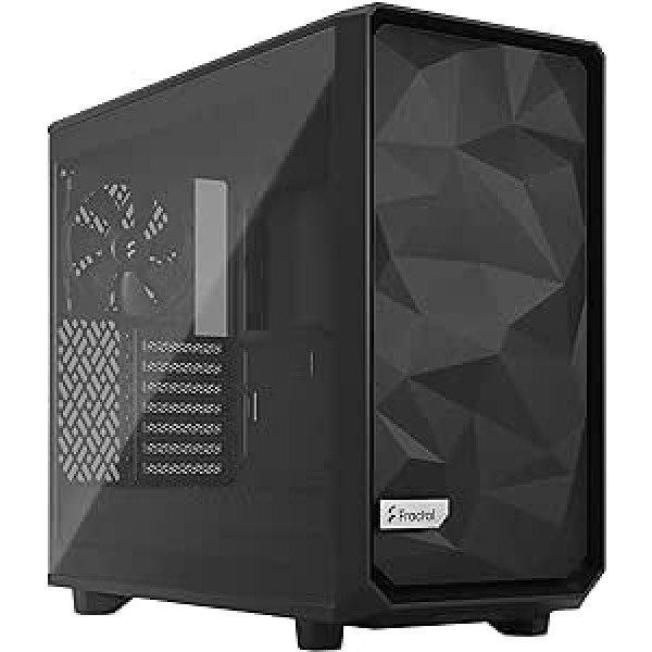 Fractal Design Meshify 2 Lite Black ATX elastīgs, gaiši tonēts rūdīta stikla logs Mid Tower datora korpuss, FD-C-MEL2A-03