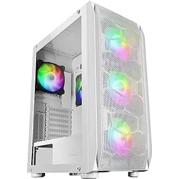 Mars Gaming MCX ATX datora korpuss, melns, rūdīts stikls, divu gredzenu RGB ventilators