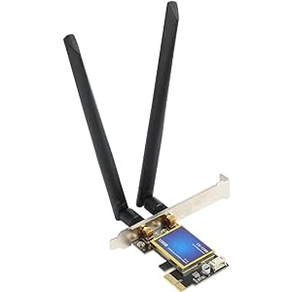 PCIe WLAN karte galddatoram, 7260AC 2.4G/5G Dual Band 1200Mbps Bluetooth 4.0 bezvadu tīkla adapteris ar ārējām augsta pastiprinājuma antenām operētājsistēmai Windows 7 8 10