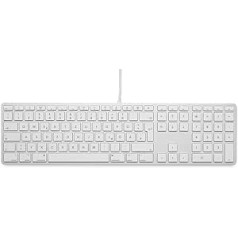 LMP 17203 KB-1243 Vadu USB tastatūra ar ciparu tastatūru un USB centrmezglu vācu valoda Apple, sudraba