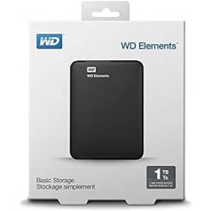 Western Digital WDBUZG0010BBK-EESN Elements Portable Hard Drive 1TB Black