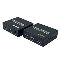 HDMI KVM USB paplašinātājs, izmantojot IP Cat5e/6, 1080P @ 60 Hz HDMI paplašinātājs USB 50 m ar cilpas izvades funkciju, atbalsta tastatūras un peles tālvadības pults