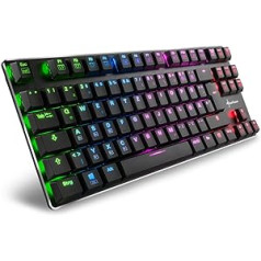 Sharkoon PureWriter RGB mehāniskā zema profila tastatūra (RGB apgaismojums, apgaismojuma efekti, noņemams USB kabelis)