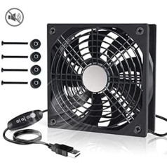 AMTSEE USB Fan, Update Fan, 120 mm, Quiet PC Case Fan, 3 Adjustable Fans, 5 V Radiator, Wind Speeds, Quiet House Air 12 cm, Compatible Ventilation with Stand without Slipping