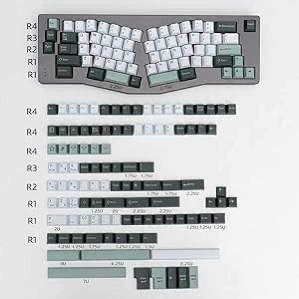 mintcaps Botāniskie taustiņu vāciņi, 173 taustiņu komplekts Cherry profils Doubleshot pielāgotās tastatūras taustiņi ISO ANSI priekš Cherry MX Gateron 60% 65% 70% 75% 95% mehāniskās tastatūras