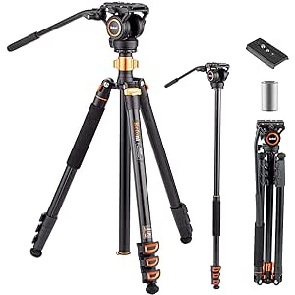 Refoni A245P kompaktais kameras statīvs Monopods, 190 cm alumīnija fotostatīva ar 360 grādu noliekšanas galviņu DSLR, videokamerai, kamerām līdz 6 kg