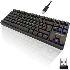 LC-POWER mechaninė žaidimų klaviatūra su TKL išdėstymu ir RGB apšvietimu LC-KEY-MECH-2-RGB-CW