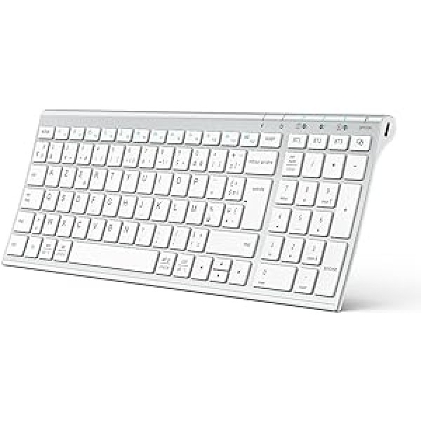 iClever Clavier sans Fil Bluetooth uzlādējams savienotājs 1 līdz 3 ierīces AZERTY Mac iPad Air Pro planšetdators Ordinateur PC iPhone iOS Android Windows Ultra Mince