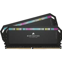 Corsair Dominator Platinum RGB DDR5 RAM 64 GB (2 x 32 GB) 6000 MHz CL30 Intel XMP iCUE saderīga datora atmiņa — melna (CMT64GX5M2B6000C30)