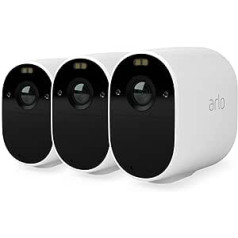 Arlo Essential Spotlight WiFi āra novērošanas kamera, bezvadu, 1080p, krāsu nakts redzamība, kustības sensors, divvirzienu audio, nav nepieciešams centrmezgls, ar 90 dienu Arlo drošā plāna testa periodu, VMC2330