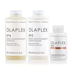 Olaplex Olaplex Bond Maintenance Shampoo No 4 (250 ml) + Olaplex Bond uzturošais kondicionieris No 5 (250 ml) + Olaplex Bond Smoother No 6 (100 ml)