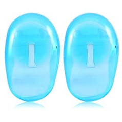 Socobeta Pakuotėje 2 mėlyni ausų skydeliai, apsauga nuo dėmių plastiko, apsaugo ausines nuo dažų, kirpykla, maudymasis, dušas, vandeniui atspari ausų apsauga namų salonui