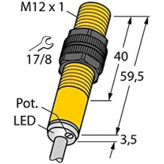 Turck BC3-S12-AN6X 2601300 kapacitatīvā sensora skalošana NPN, tuvāk (diametrs) 12 mm