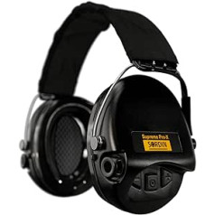 „Sordin Supreme Pro-X“ ausų apsauga – aktyvios medžioklės ausų apsaugos – EN 352 – putplasčio pagalvėlė, medžiaginė juosta ir juoda kapsulė