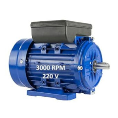 Vienfāzes elektromotors 0,18 kW / 0,25 ZS 220 V 3000 RPM B3 (pēdas) Izmērs 63 (ass 11 mm)